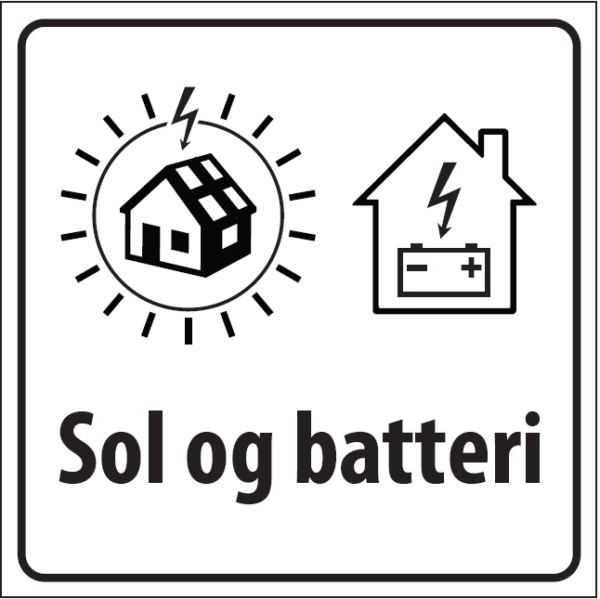 Skilt Sol + Batteri 148x148